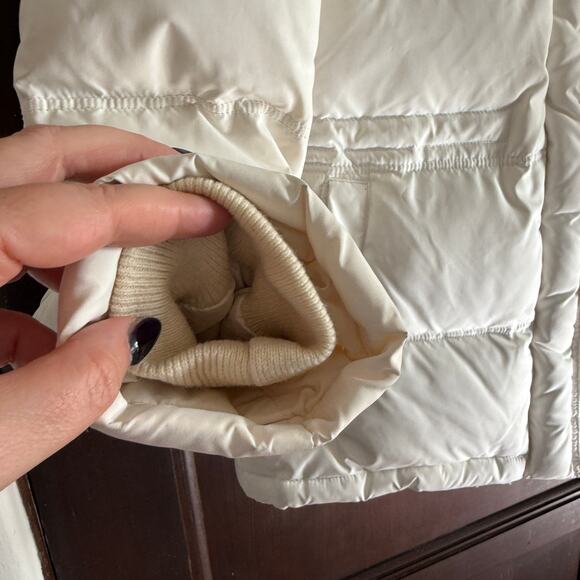 SYSTEM 1990 | White Down Puffer Coat with Fur Trimmed Hood | Small - Picture 2 of 10